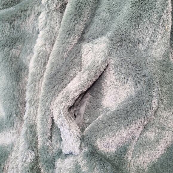 Rachel Zoe Women's Green Teddy Bear Coat Size Small Fluffy Jacket - Picture 3 of 11